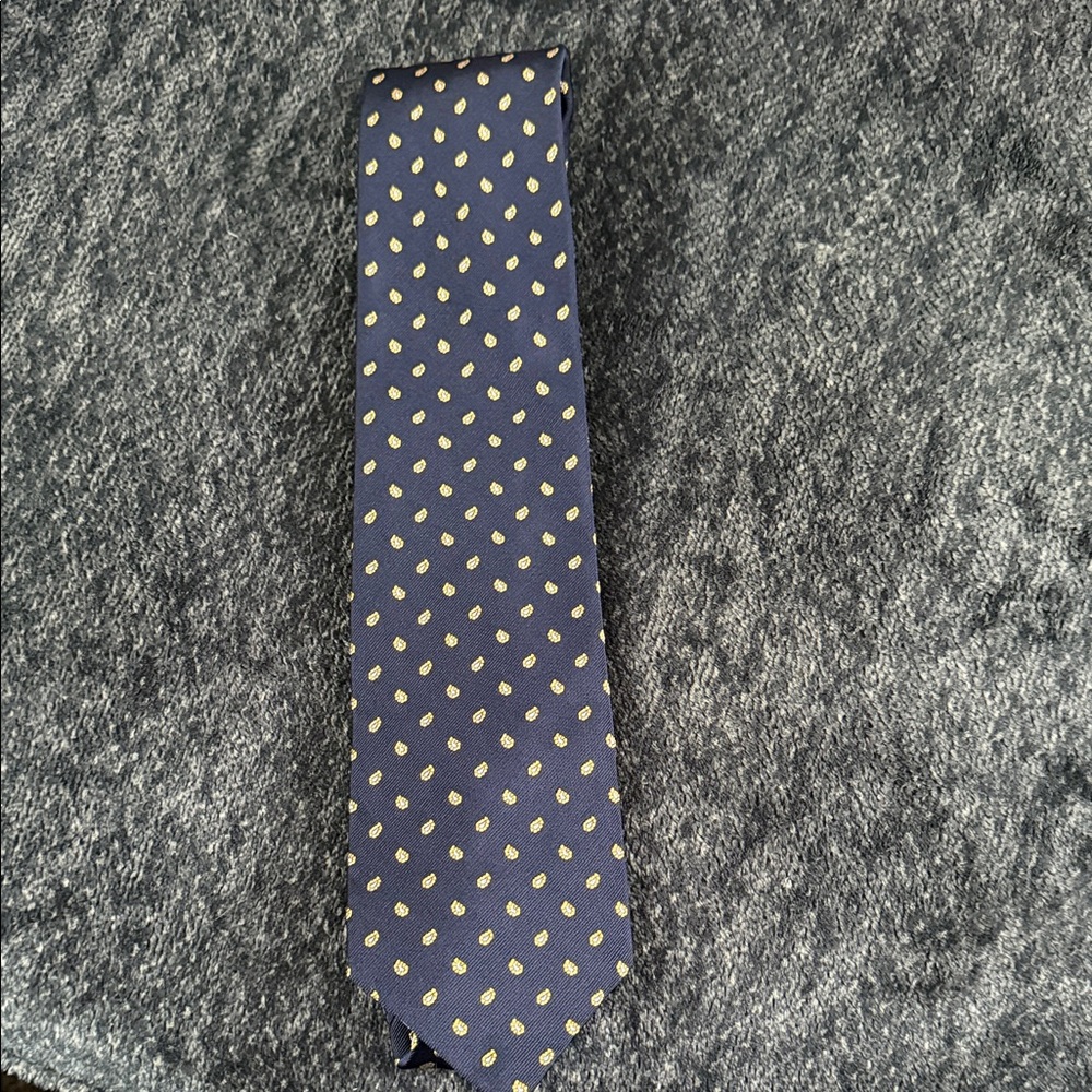 Robert Talbott Navy and Gold Dot Tie